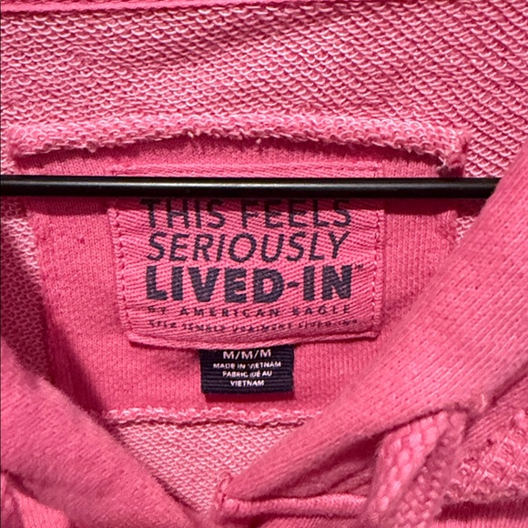 American Eagle Pink Big Hug Hooded Waffle Shacket - Picture 4 of 5